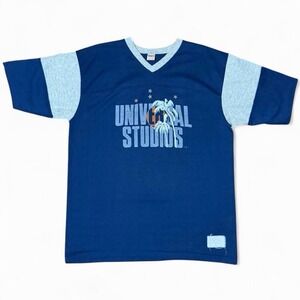 Vintage 80s Universal Studios Raglan V Neck Graphic Souvenir Ringer T-shirt XL